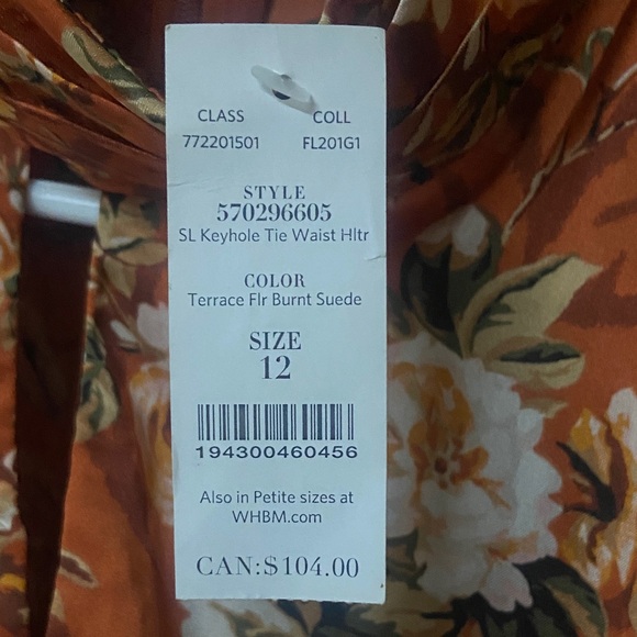 White House Black Market Floral Sleeveless Blouse - Orange - Picture 8 of 8